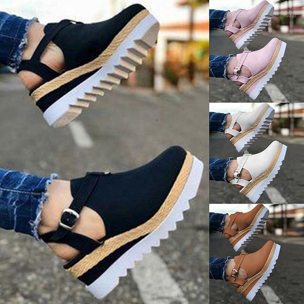 

plus size 35-43 platform sandals wedges shoes for women heels sandalias mujer summer clog womens zapatos de hombre1, Black