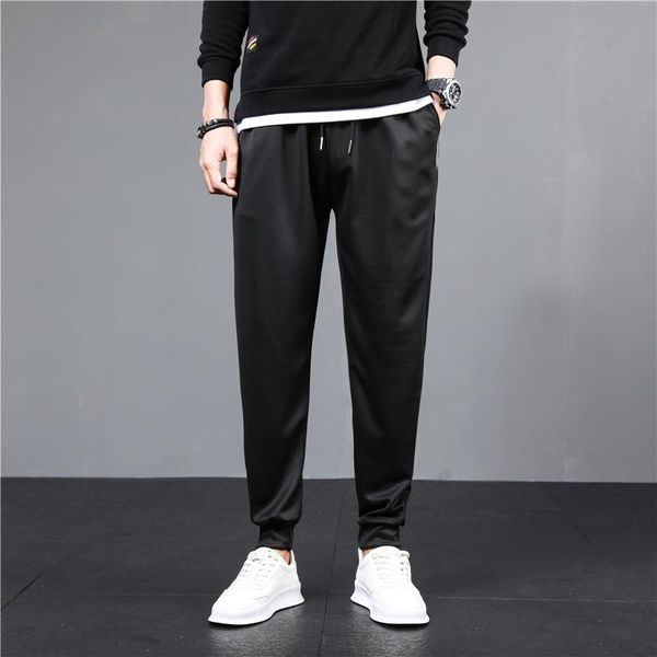 

men's pants 2021 fashion casual men slim fit trousers all match elasticity black spring autumn clothing