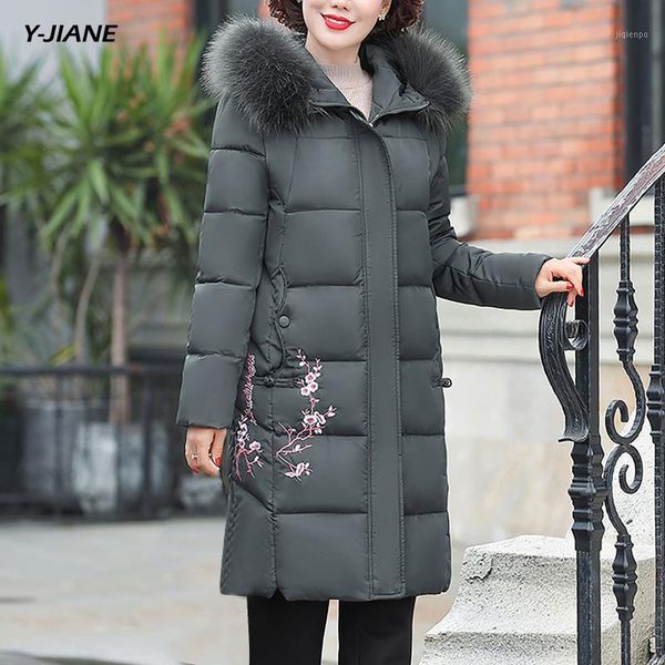 

women's down & parkas winter coat women clothing 2021 fashion warm cotton female velvet jacket parka zipper casual #g31, Black