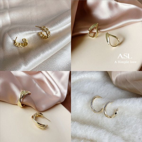 

gdcb moon stud earring for girl cz christmas earring goldd gift jewelry minimal paved cute tiny moon with gift opal stone delicate lovely, Golden