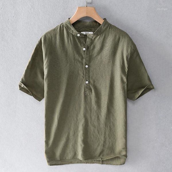 

new brand summer men shirt casual short-sleeved stand collar shirts for men fashion solid shirt mens fast shipping overhemd1, White;black