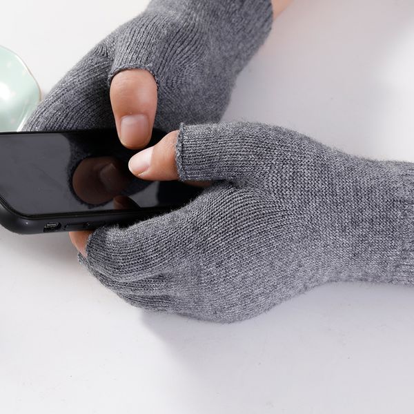 

sparsil женщины мужчины наполовину палец кашемировой перчатка коротко вязаный запястье варежки зима теплые унисекс шерстяные торцевые перчат, Blue;gray