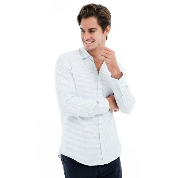 

men's casual shirts buratti long-sleeve shirt male 50119, White;black