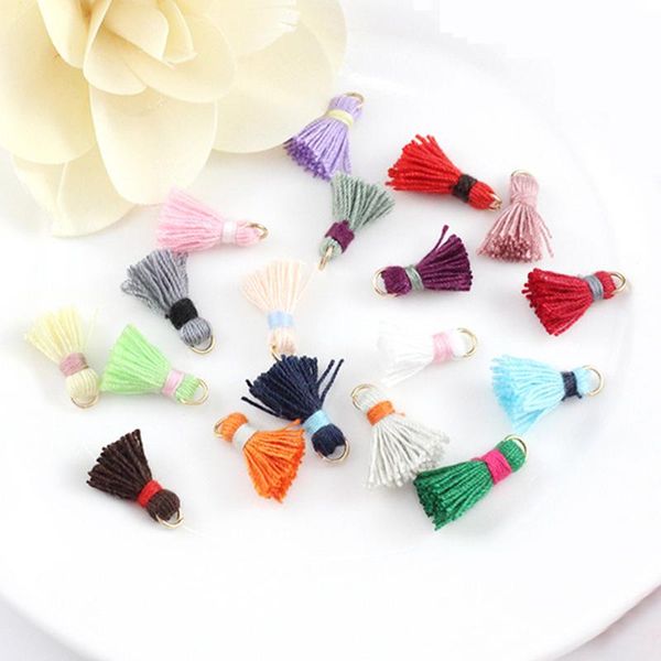 

10pcs 1.5cm mini cotton thread tassel pendant for jewelry making diy bracelet cellphone pendant finding craft supplies h jllntc