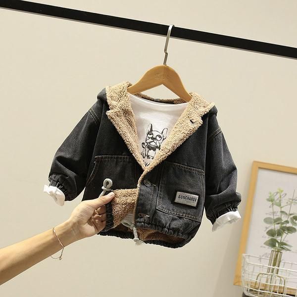 

2020 spring baby boy denim jacket fashion spring autumn jackets kids cartoon hooded outerwear coats baby boys clothing, Blue;gray
