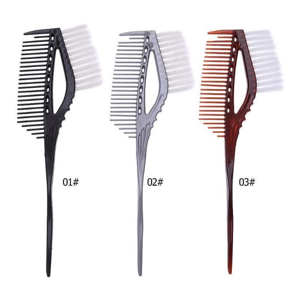 

3 colors plastic hair dye coloring comb brush salon tint coloring dye brush hairdressing hair modeling tools high jllxls, Silver