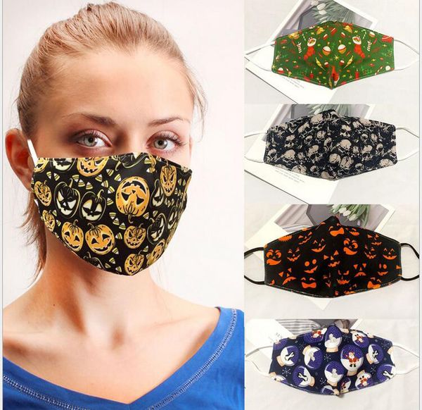 

1pc halloween print anti-spitting mask christmas cosplay mascarilla cubre bocas masque lavable mondkapjes wasbaar mascaras