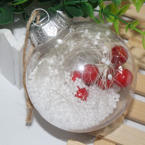

new santa clear bauble ornament gift transparent ball for christmas decorations romantic plastic ball for christmas tree home decor dh0385