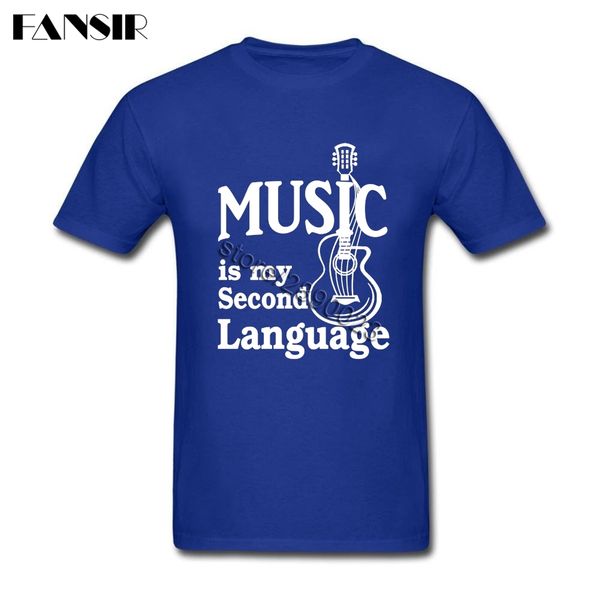 

классический fit музыка мой второй язык t shirt мужчины с коротким рукавом белый пользовательские мужчины футболка топы tee 3xl спорта с кап