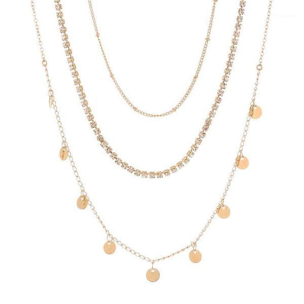 

krasivaya gold color 3 line necklace for women1, Silver