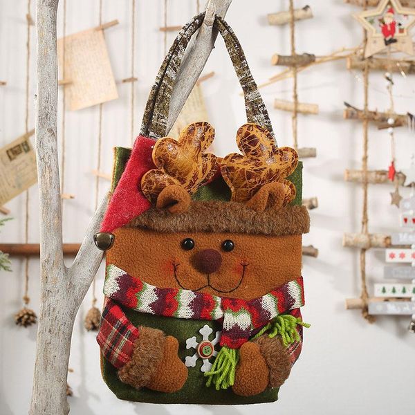 

gift wrap xmas dinner party table decor merry christmas santa bag imitation bark cartoon1