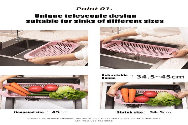 

стойка сильная регулируемая дренажная раковина корзина организатор слива стиральные пластиковые овощные сушки фруктовые блюдо кухонные аксес