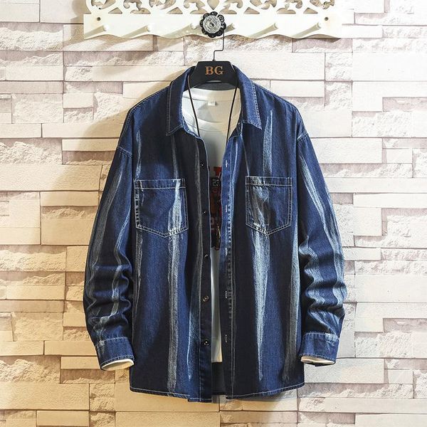 

japanese spring denim shirt plus size cs61 mens casual dress shirts brand shirt for men1, White;black