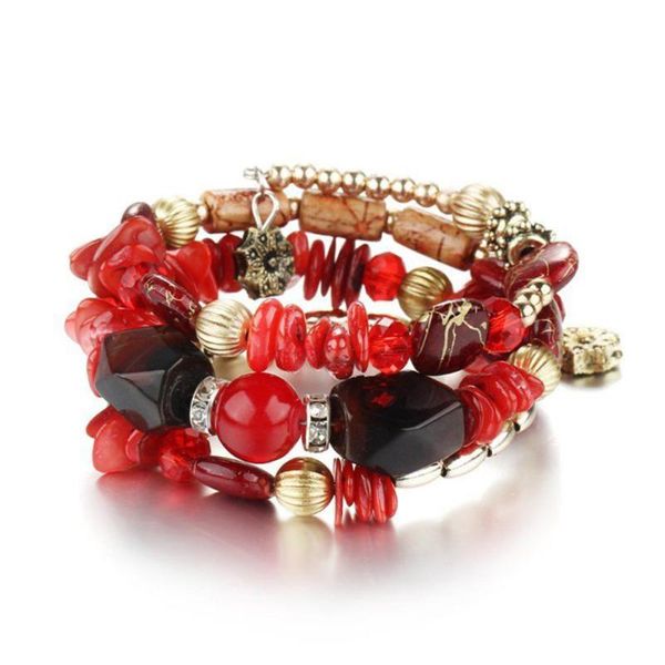 

урожай этнические многослойные природные бисер красочные камень браслет charms мода женщин уникальный браслет shellhard ретро ювелирные пода, Golden;silver