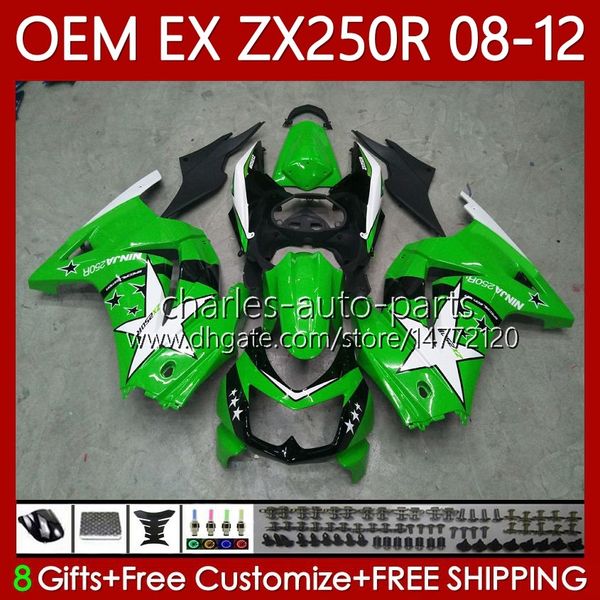 Corpo OEM per KAWASAKI NINJA EX250 ZX250 R EX ZX 250R ZX-250R 2008-2012 81No.85 EX-250 ZX250R 2008 2009 2010 2011 2012 EX250R 08 09 10 11 12 Carenatura iniezione verde chiaro blk