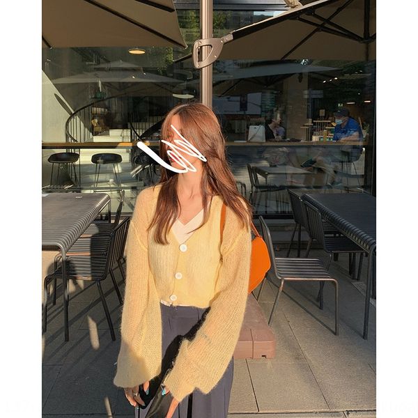 

autumn korean sweet temperament versatile v-neck loose short mohair 2020 student fashion coatcoat coat wue38, White;black