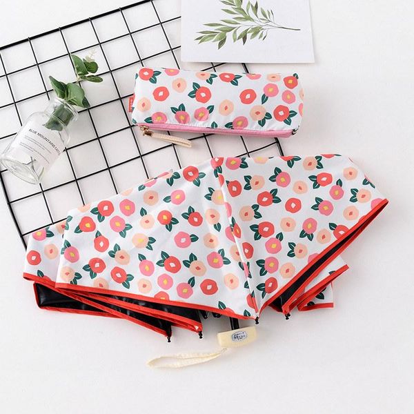 

4 folding mini sun umbrellas flower pocket umbrella for women outdoor gear for female rain umbrellas sunny parasol paraguas bbyprc