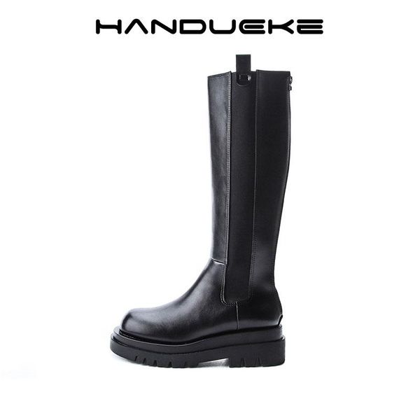 

boots 2021 warm fur winter women platform knee high ladies long shoes, Black