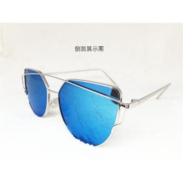 

left bank xiaotong men's and women's color film reflective trend sunglasses wind net red, White;black