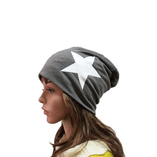 

spring winter women hat cotton men skullies beanies ,beautiful star print knit baggy skullies cap bonnet,gorros mujer invierno jlllyz, Black;white