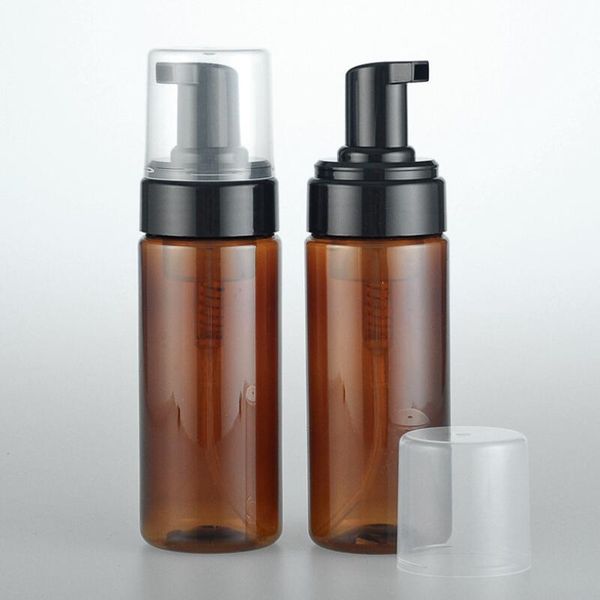 

2022 new 150ml empty pet plastic foaming bottle soap 5oz amber lotion pump bottles