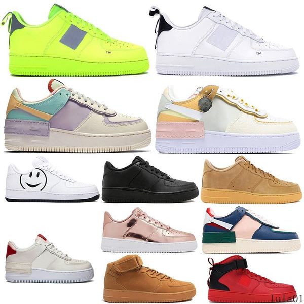 

2020 forces men women casual shoes 1 1s mid utility white black shadow spruce aura tropical twist trainer low cut dunnk one 36-45 lu01