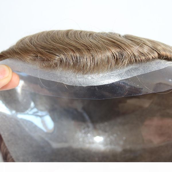 

тонкие кожные мужские topee full pu topee для мужчин naur charge человеческие волосы волосы запада смева смера мужчины волосы нет кружева, Black