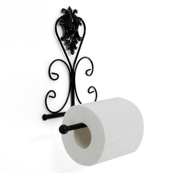 

iron toilet paper roll holder bathroom wall mount rack toilet paper holder 1pcs vintage black white bronze #05