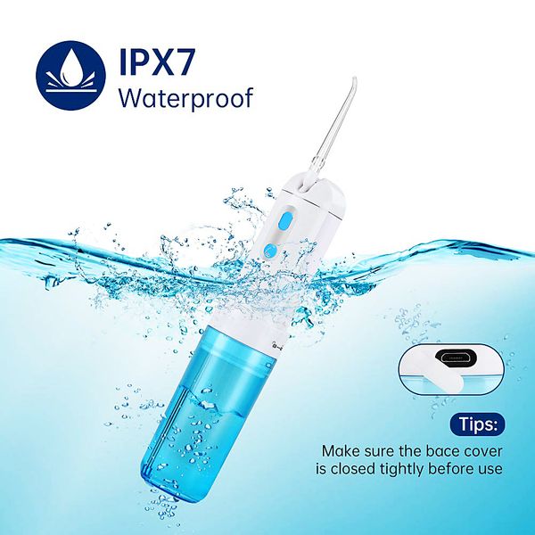 

200ml oral irrigator usb recharge cordless water teeth cleaner travel foldable 5 jet tips 4 modes child dental irrigator perfections