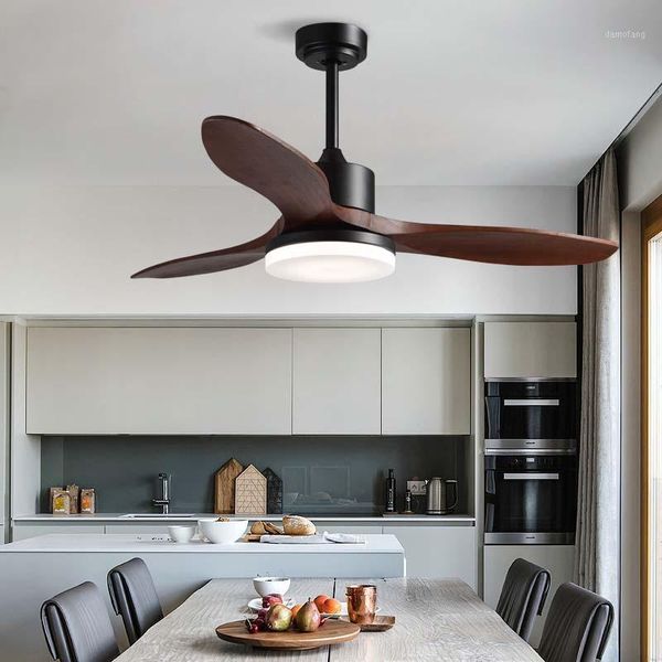 

42/48 inch wooden ceiling fans with lights remote control ceiling fan 3 blades 220v 24w plafondventilator for bedroom1