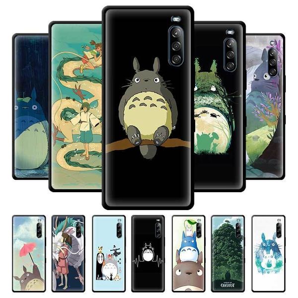 

anime totoro ghibli spirited black silicone soft for sony xperia 1 10 ii 5 l4 phone case shell