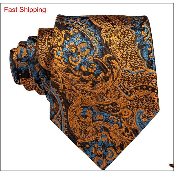 

fast shipping mens silk ties designers fashion yellow black paisley tie hanky cufflinks sets for mens formal w qylvxs homes2007, Black;blue