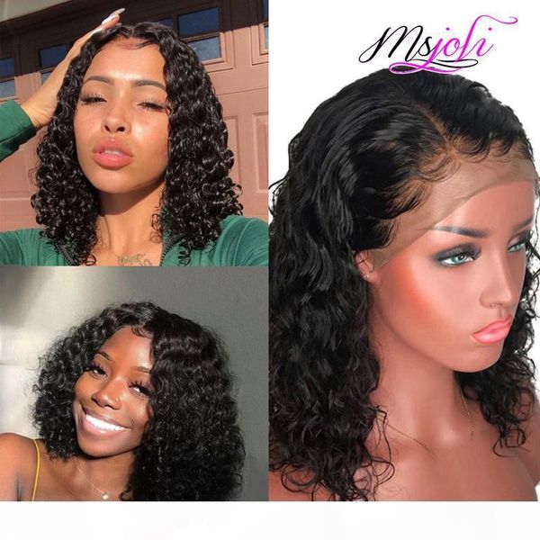 

wholesale deep wave short bob wigs deep curly bob wig indian human hair lace front wigs short wig brazilian human hair wigs, Black;brown