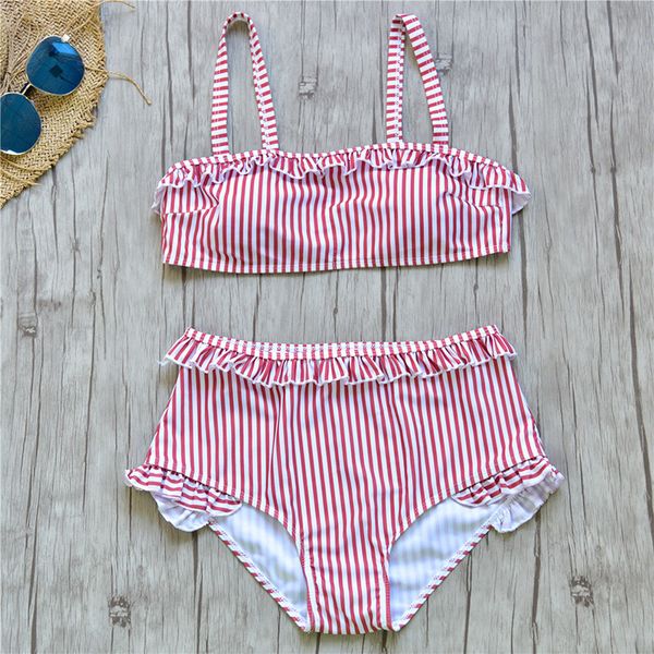 

for waist high striped swimsuit 2019 push up swimwear women bathing suit bikini set brazilian maillot de bain, White;black