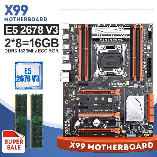 

motherboards x99 motherboard set lga2011-3 usb3.0 nvme m.2 ssd with xeon e5 2678 v3 cpu 2pcsÃ8gb=16gb 1333mhz ddr3 ecc reg memory1