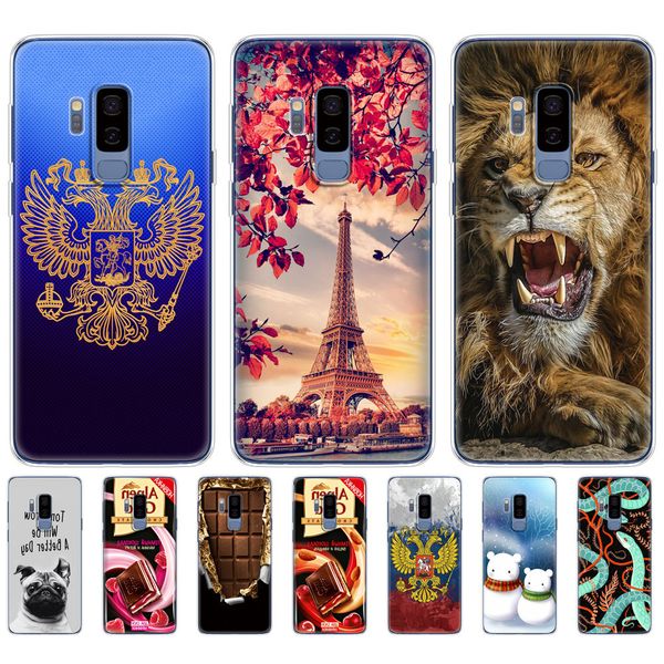 

silicone galaxy case cover for samsung s9/s9 plus phone shell clear printing protective coque bumper