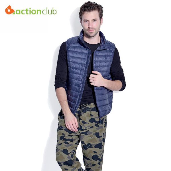 

new arrival brand men sleeveless jacket winter ual thick white duck down vest men slim men's vest waistcoat, Black;white