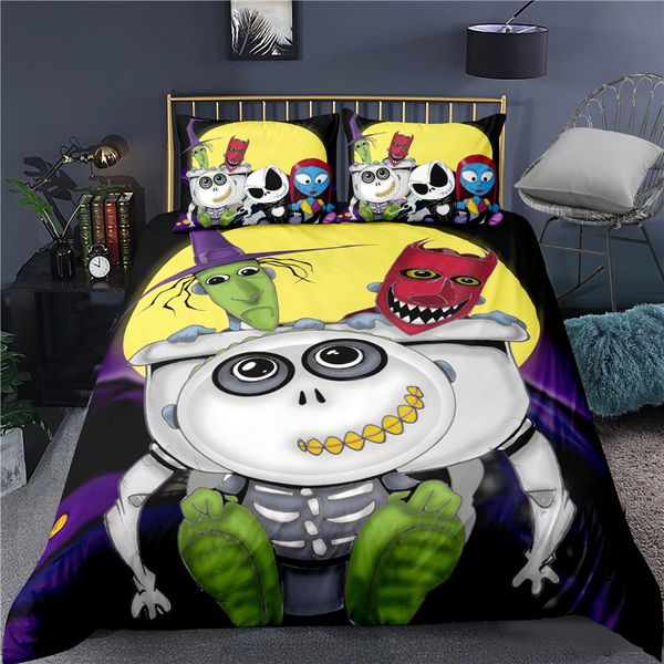 

nightmare before christmas 3d bedding set printed comforter quilt duvet cover set twin  king twin size dropshipping custom 1012