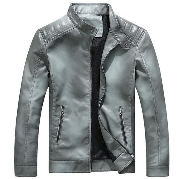 

2021 new mode plutonium men rider wears woolen jackets gradient men's leather jacket 6flf, Black