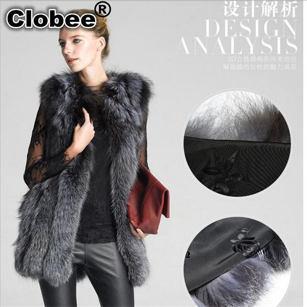 

silver vest leather 2020 winter women fur vest autumn femle fur winter fluffy sleeveless outwear coat a20441, Black