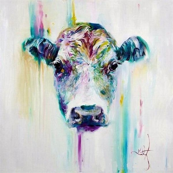 

прекрасные животные красочного корова подставил unframed home decor ремесло / hd печати картины масло на холст wall art холст pictures -d201