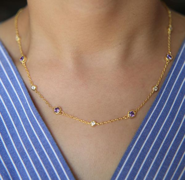 

pendant necklaces 2021 fashion jewelry design cz link chain gold silver color elegant women delicate statement necklace