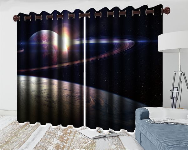 

3d living room curtain the vast space planet 3d curtain romantic landscape modern decoration 3d blackout curtain