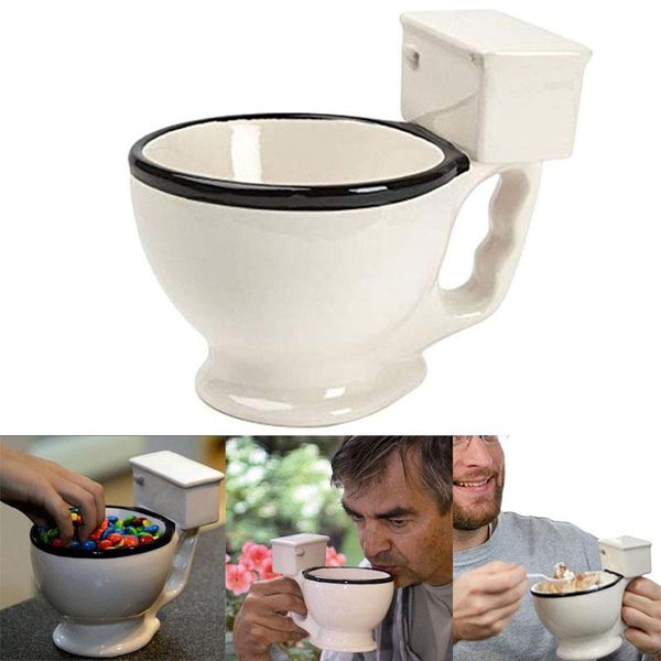 

novelty toilet ceramic coffee cups and mugs with handle 300ml personality coffee milk ice cream cup funny gifts for friends
