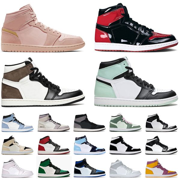

jumpman 1 1s basketball shoes for mens designer sneakers igloo high dark mocha bred patent mid dutch green pink men women trainers big size