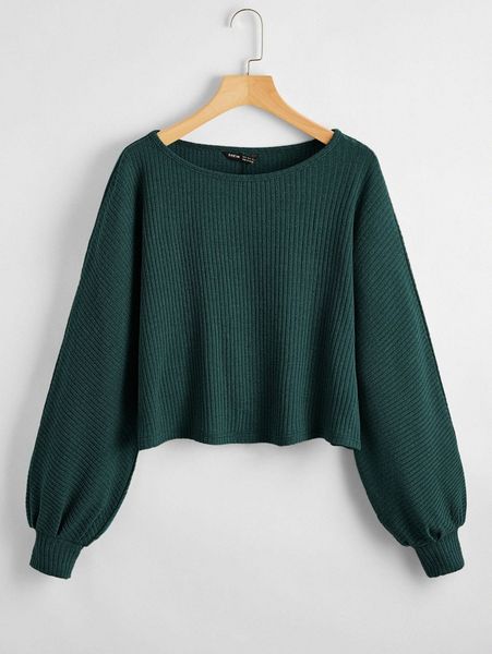 

ribbed long sleeve semi-cropped tee 16af#, White