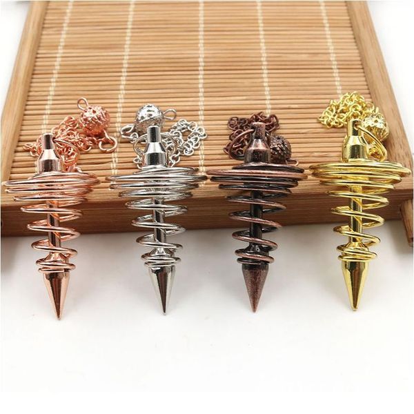 

reiki pendant necklace metal pendulum for dowsing divination reiki healing spiritual wicca women men amulet charm jewe jllbts, Black