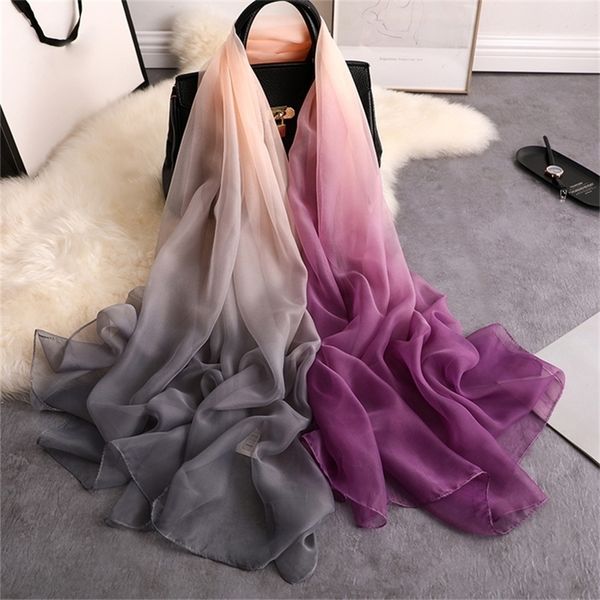 

women scarf fashion summer print silk scarves for lady shawls wraps oversize female pashmina foulard bandana hijabs y201007, Blue;gray