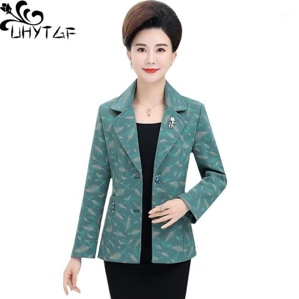 

uhytgf new women spring jacket single-breasted casual short coat fashion suit collar thin coat loose 4xl plus size outerwear 7011, Black;brown