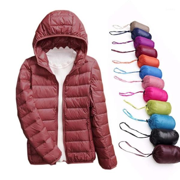 

winter women ultra light down coats duck down hooded jackets women long sleeve slim short warm coat parka female solid outwear1, Black;brown